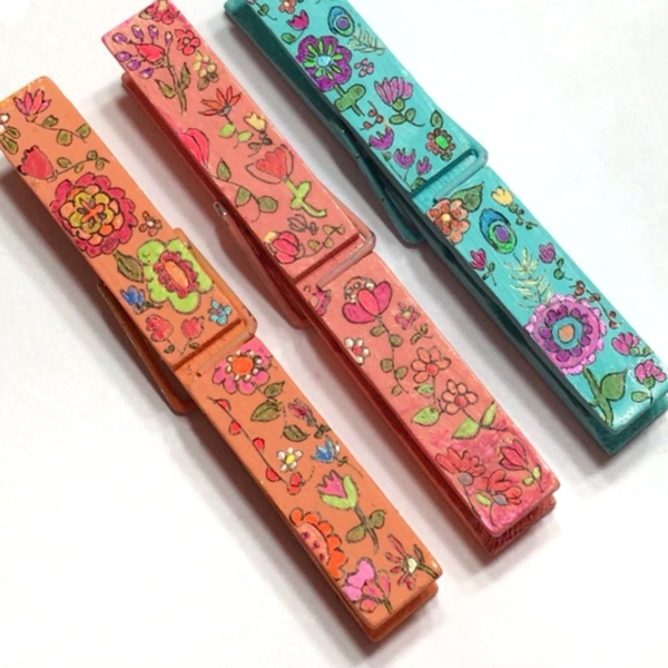 Jumbo Floral Clothespins
